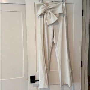 Sachin + Babi Cream Draped Bow Pants